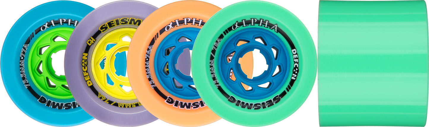 75.5mm ALPHA Wheels - Seismic Skate Systems