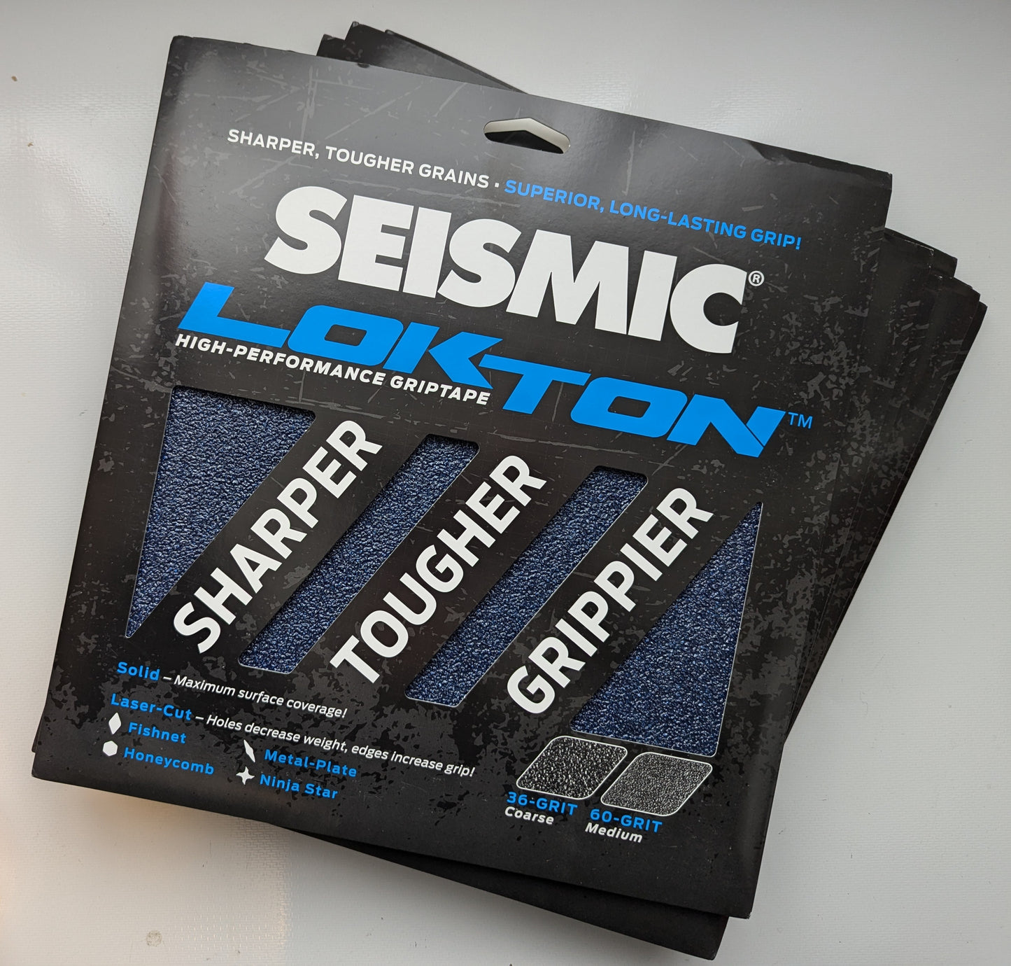 Lokton Griptape, 11x11inch, 3 Square Pack - Seismic Skate Systems